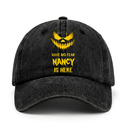 Have No Fear Your Name Is Here Jack O' Lantern Washed Cap NANCY 13K1 C135PF