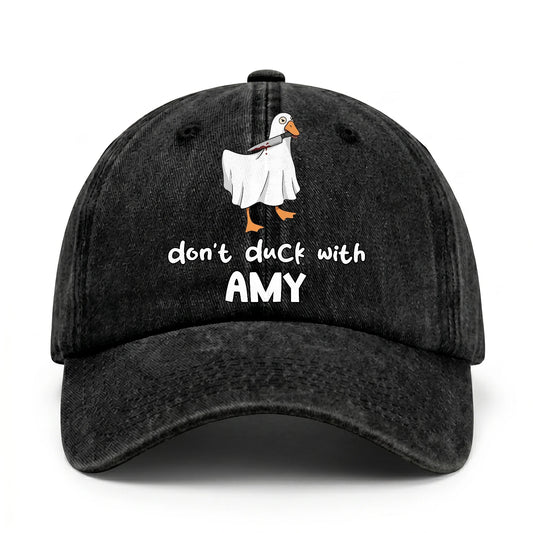 Don't Duck With Your Name Funny Washed Cap AMY 13K1 C129PF