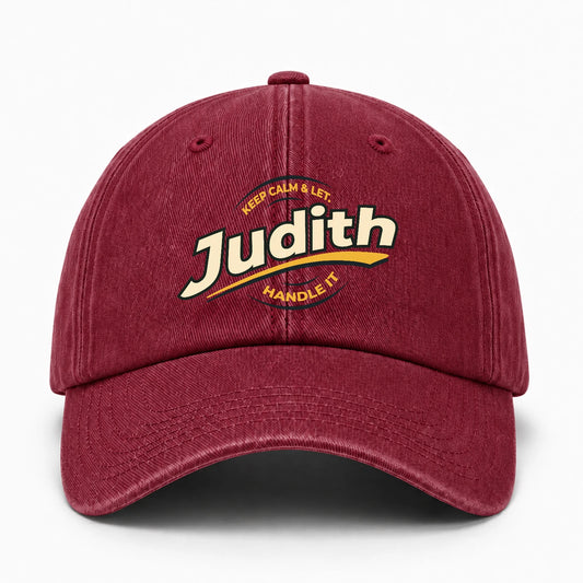 Keep Calm & Let Your Name Handle It Burgundy Washed Cap JUDITH 13K1 C105PF