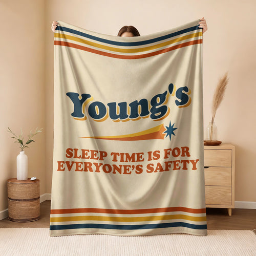 Your Name's Sleep Time Funny Retro Fleece Blanket YOUNG 13K1 BK67