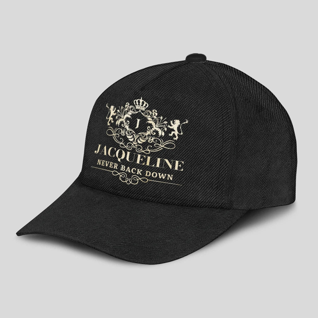 Never Back Down Royal Style Black Cap JACQUELINE 13K1 C179PF