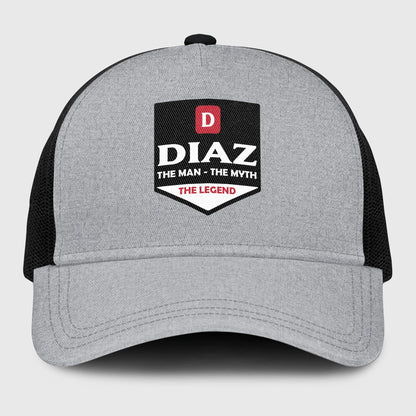 The Man The Myth The Legend Gray Mesh Cap DIAZ 13K1 C189PF