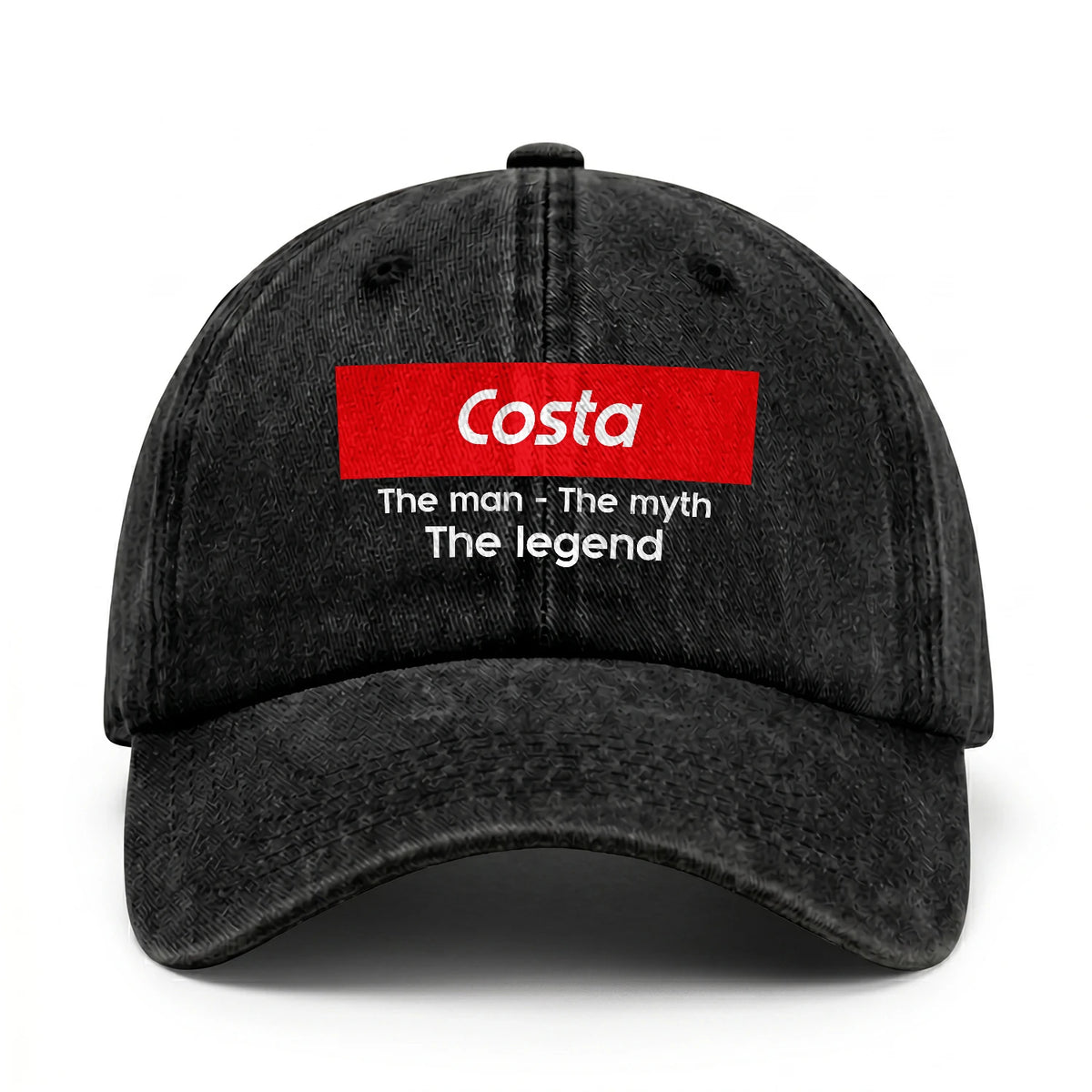 Your Name The Man The Myth The Legend Red Logo Washed Cap COSTA 13K1 C130PF