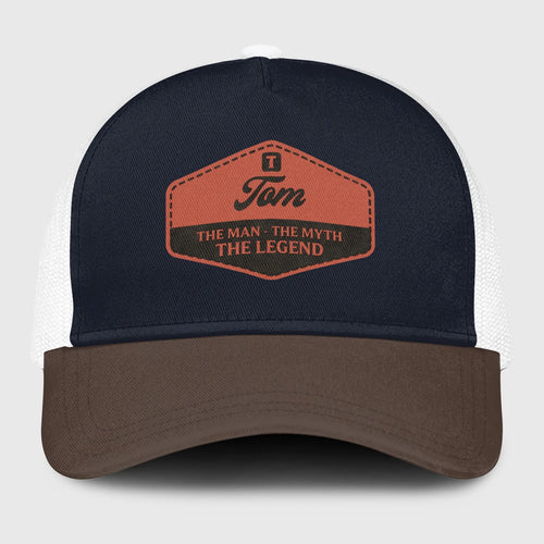 The Man The Myth The Legend Navy And Brown Mesh Cap TOM 13K1 C188PF