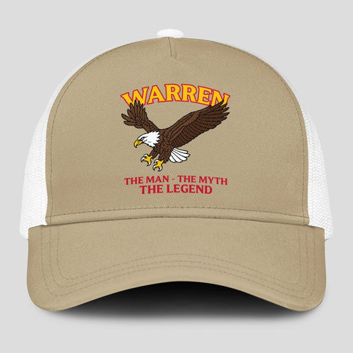 The Man The Myth The Legend Eagle Khaki Mesh Cap WARREN 13K1 C210PF