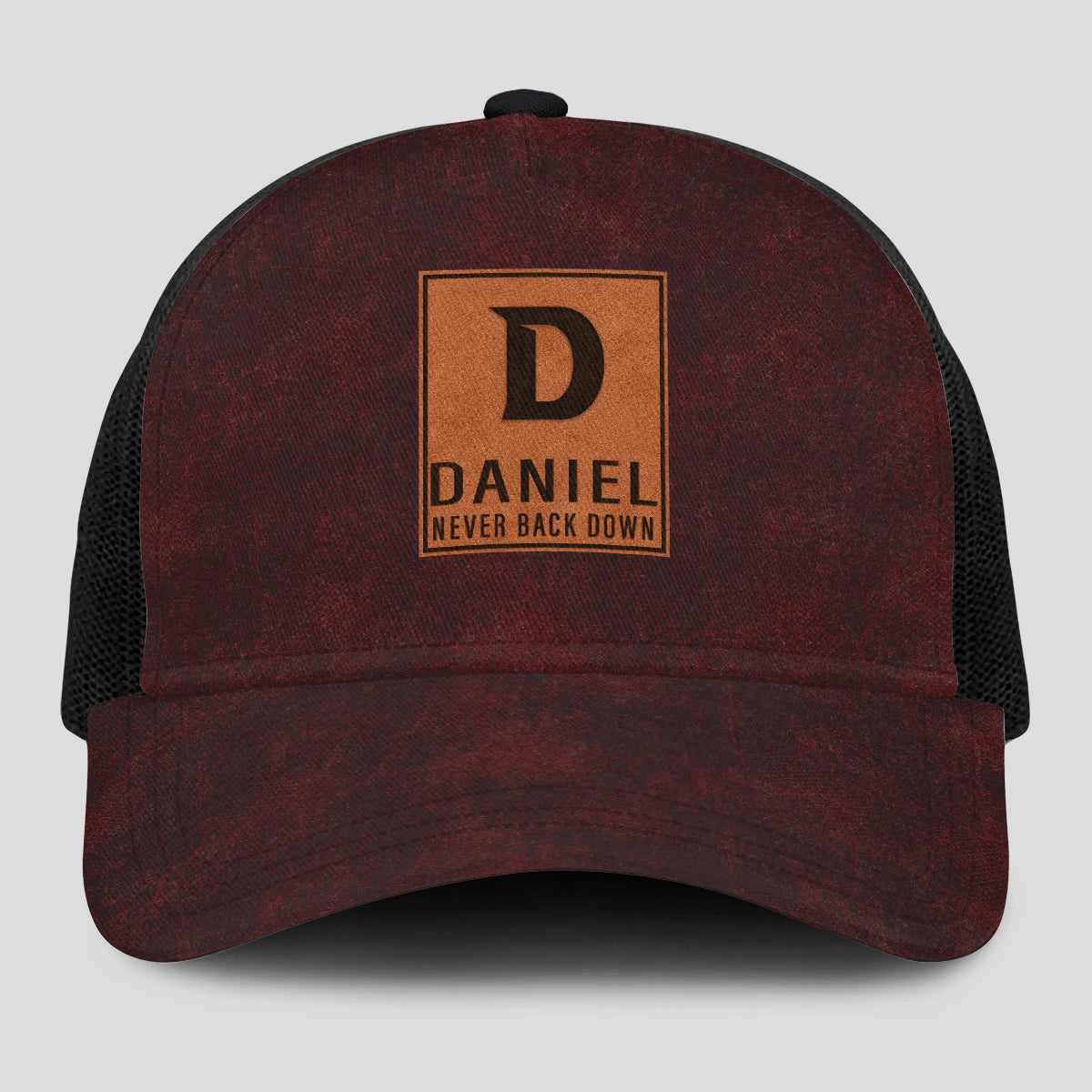Never Back Down Burgundy And Black Mesh Cap DANIEL 13K1 C208PF