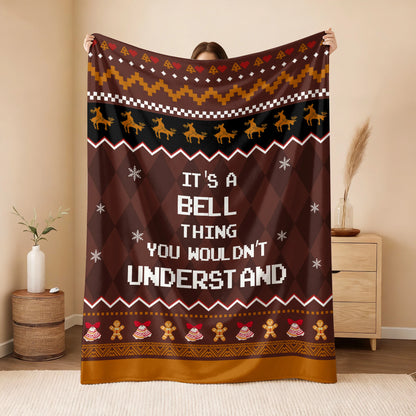 Your Name Thing Funny Deer Brown Christmas Fleece Blanket BELL 13K1 BK27