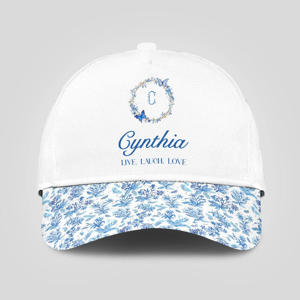 Live Laugh Love Blue Flowers Cap CYNTHIA 13K1 C50PF