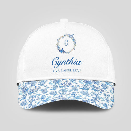 Live Laugh Love Blue Flowers Cap CYNTHIA 13K1 C50PF