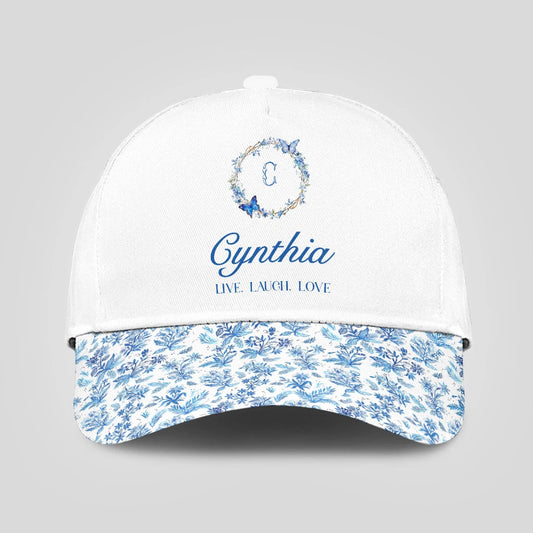Live Laugh Love Blue Flowers Cap CYNTHIA 13K1 C50PF