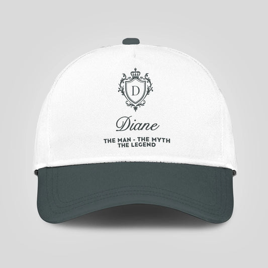The Man The Myth The Legend Elegant Gray And White Cap DIANE 13K1 C170PF