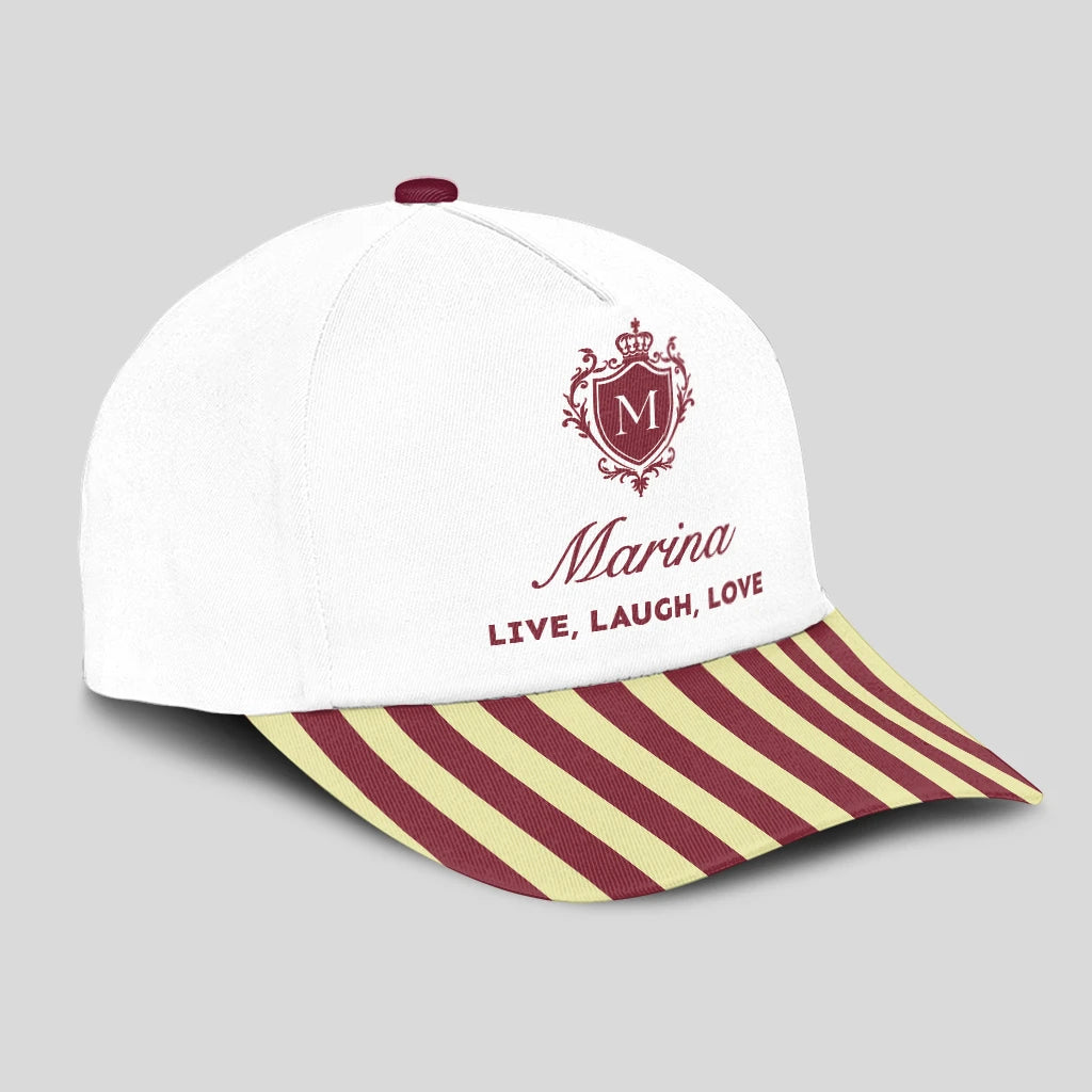 Live Laugh Love Burgundy And Yellow Cap MARINA 13K1 C120PF