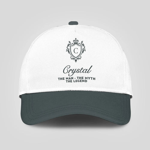 The Man The Myth The Legend Elegant Gray And White Cap CRYSTAL 13K1 C170PF