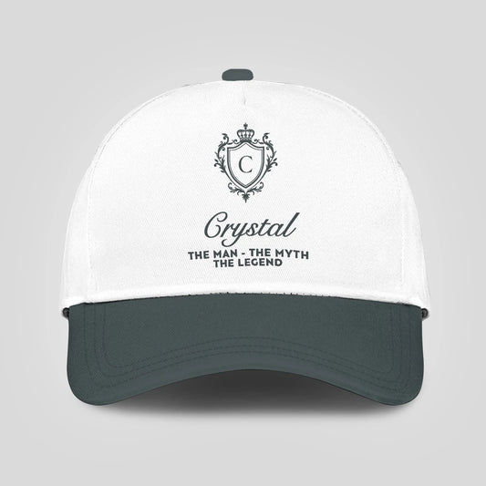 The Man The Myth The Legend Elegant Gray And White Cap CRYSTAL 13K1 C170PF