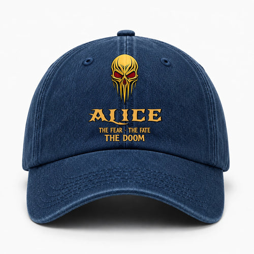 The Fear The Fate The Doom Skull Blue Washed Cap ALICE 13K1 C97PF