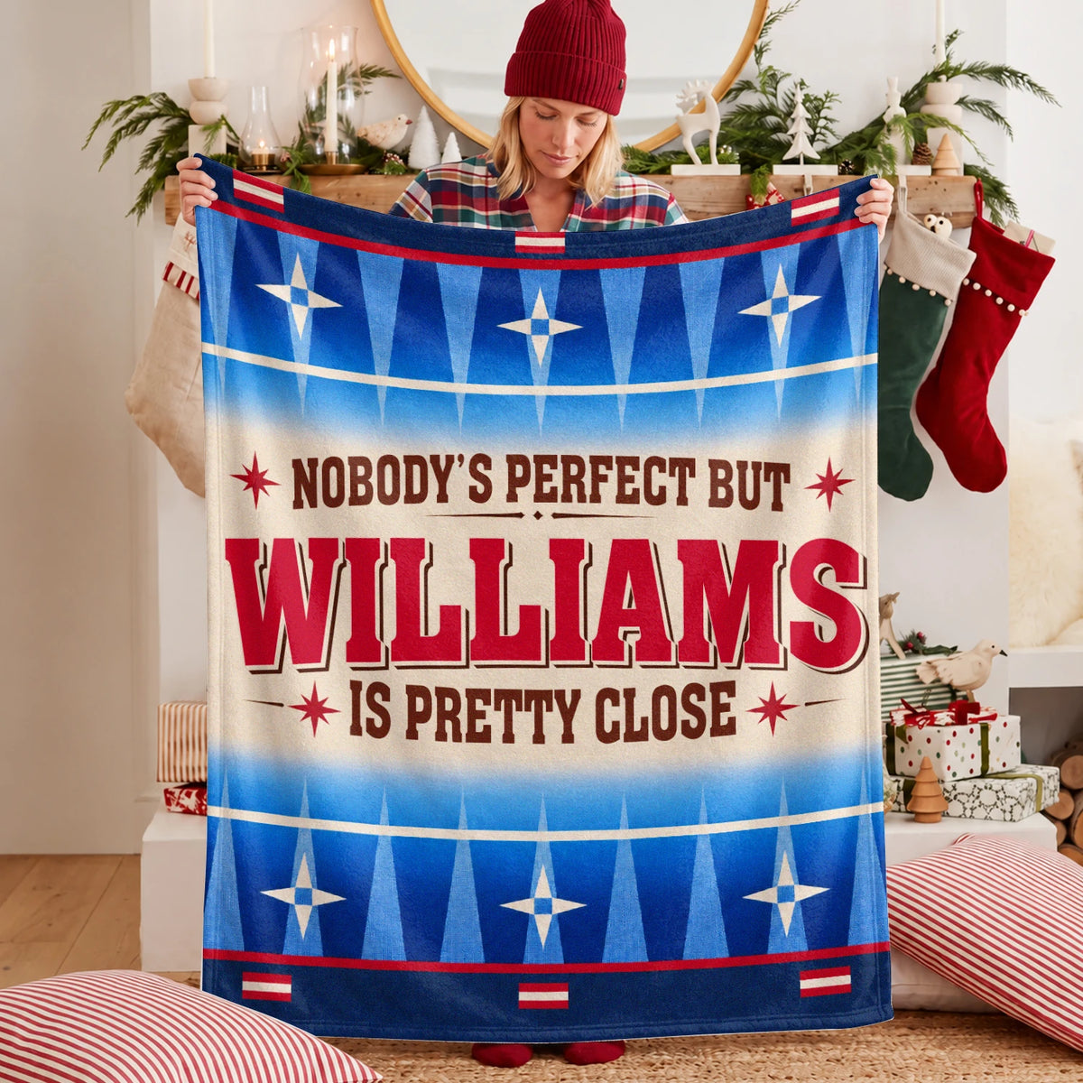 Nobody's Perfect But Your Name Is Close Native American Fleece Blanket WILLIAMS 13K1 BK57