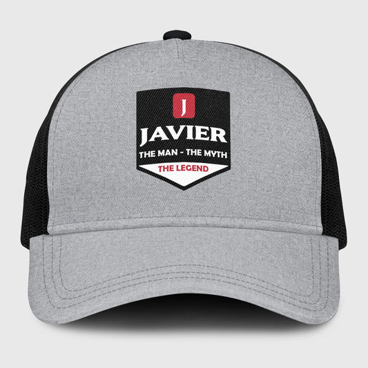 The Man The Myth The Legend Gray Mesh Cap JAVIER 13K1 C189PF