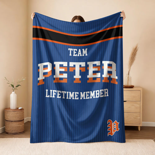 Team Your Name Lifetime Member Basketball Fleece Blanket PETER 13K1 BK47