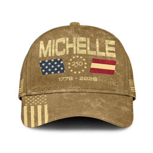 MICHELLE 13K1-C14PF 250th Anniversary Patriotic Baseball Cap 1776–2026