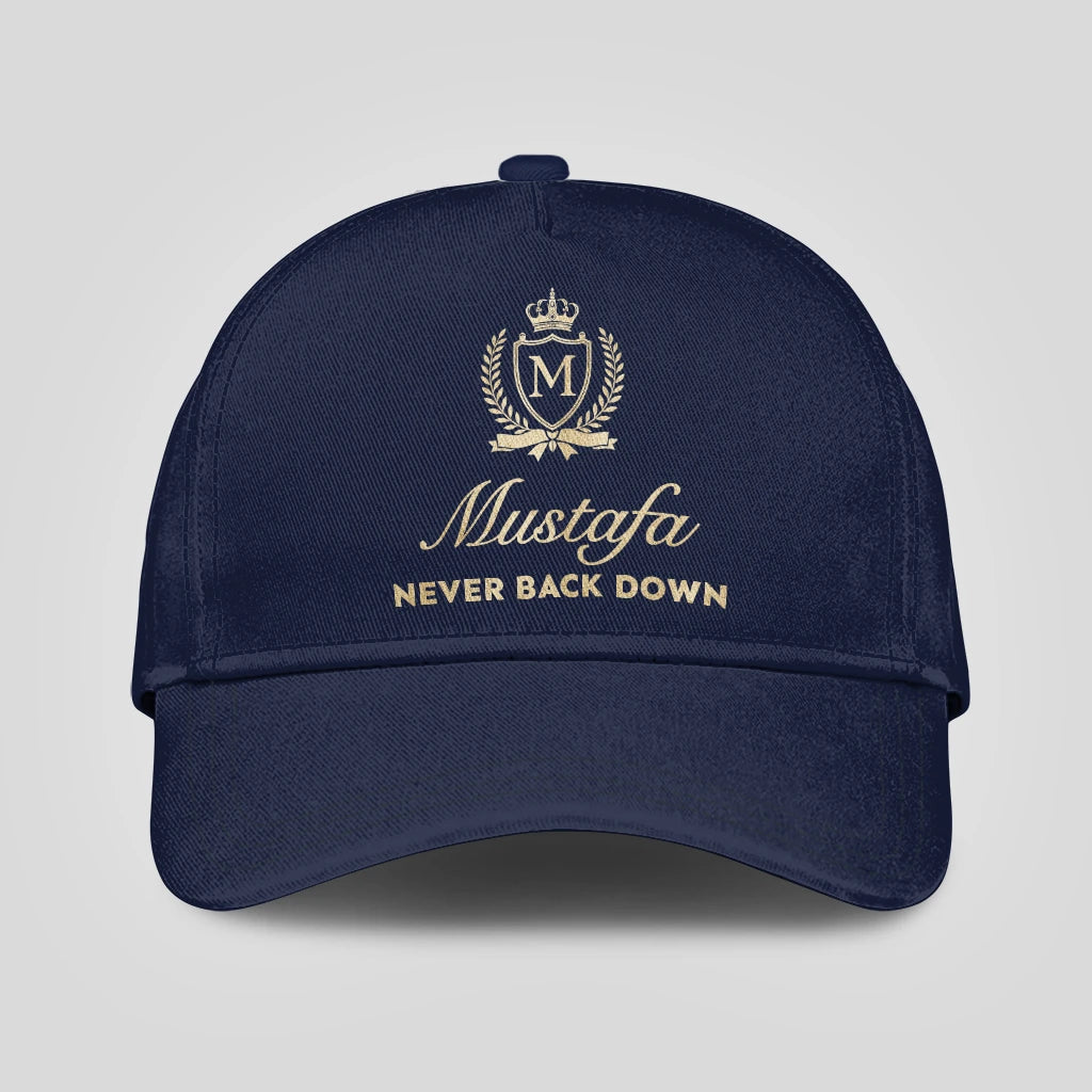 Never Back Down Luxury Crest Navy Cap MUSTAFA 13K1 C167PF
