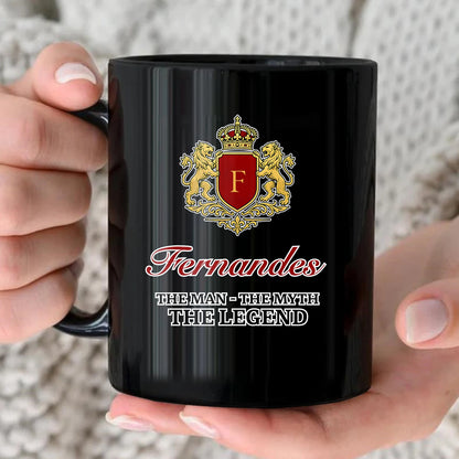 The Man The Myth The Legend Gold Royal Logo Mug FERNANDES 13K1 MG03