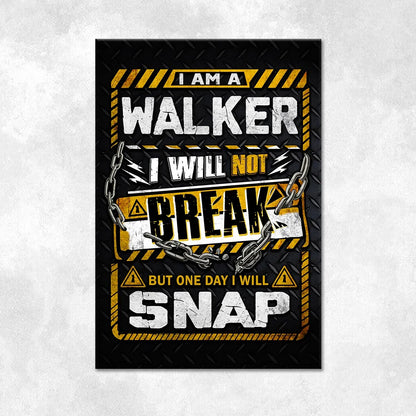 WALKER Motivational Rug – Black & Yellow Quote Carpet for Living Room 13K1-AR1