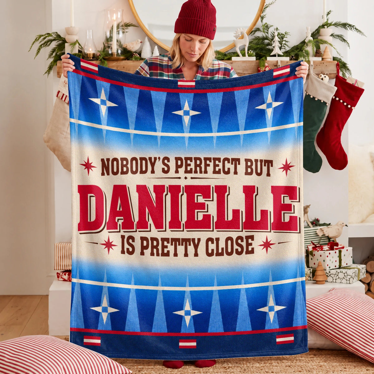 Nobody's Perfect But Your Name Is Close Native American Fleece Blanket DANIELLE 13K1 BK57