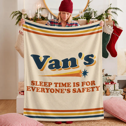 Your Name's Sleep Time Funny Retro Fleece Blanket VAN 13K1 BK67