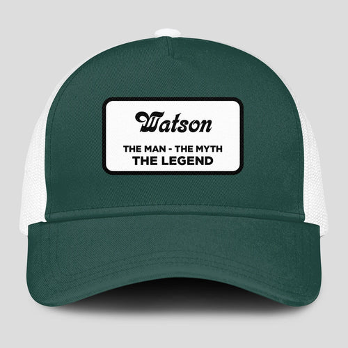 The Man The Myth The Legend Green And White Mesh Cap WATSON 13K1 C198PF