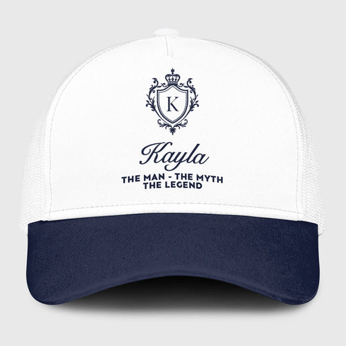 The Man The Myth The Legend Blue And White Baseball Mesh Cap KAYLA 13K1 C186PF