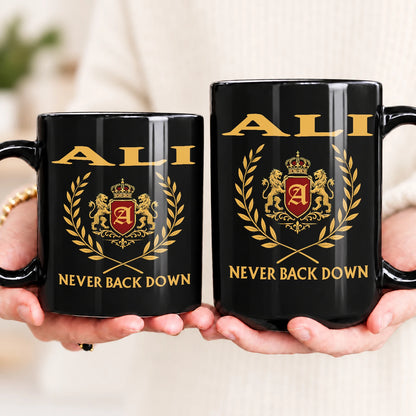 Never Back Down Royal Mug ALI 13K1 MG22