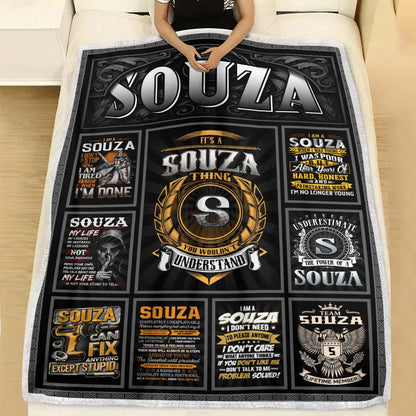 SOUZA Personalized Blanket | Custom Name Cozy Throw Gift 13K1-BK2