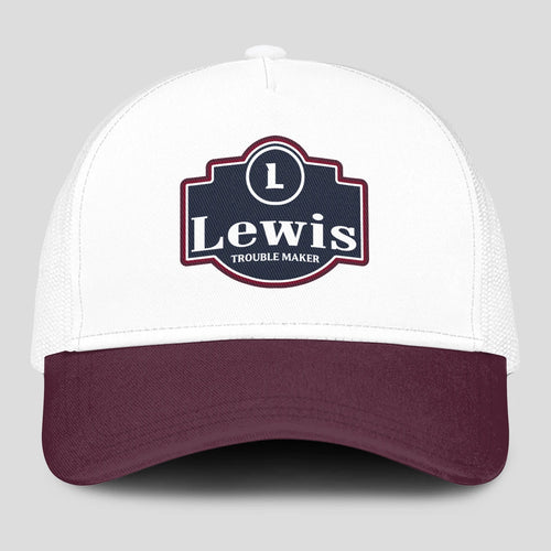 Trouble Maker Burgundy And White Funny Mesh Cap LEWIS 13K1 C201PF
