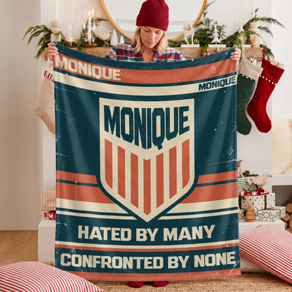 Hated By Many Confronted By None Retro Fleece Blanket MONIQUE 13K1 BK58