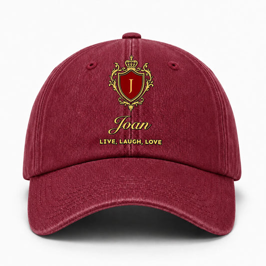 Live Laugh Love Luxury Burgundy Washed Cap JOAN 13K1 C119PF