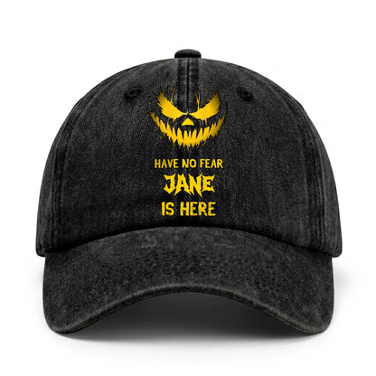 Have No Fear Your Name Is Here Jack O' Lantern Washed Cap JANE 13K1 C135PF