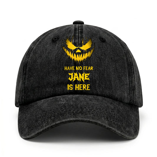 Have No Fear Your Name Is Here Jack O' Lantern Washed Cap JANE 13K1 C135PF