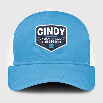 The Man The Myth The Legend Light Blue Mesh Cap CINDY 13K1 C190PF