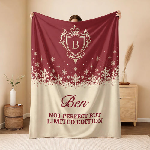 Not Perfect But Limited Edition Red Cream Christmas Fleece Blanket BEN 13K1 BK34