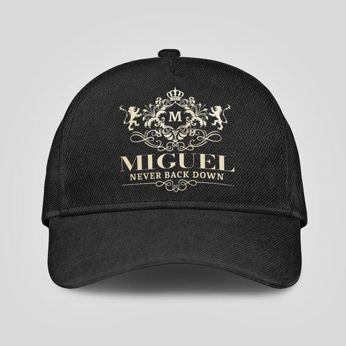 Never Back Down Royal Style Black Cap MIGUEL 13K1 C179PF