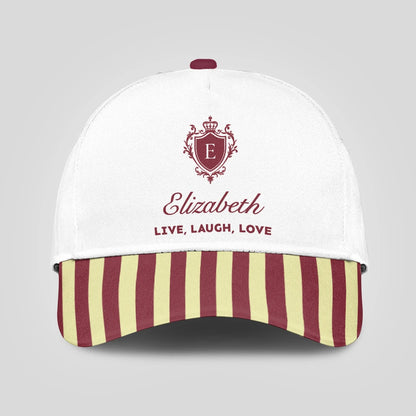Live Laugh Love Burgundy And Yellow Cap ELIZABETH 13K1 C120PF