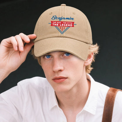 The Man The Myth The Legend Logo Washed Cap BENJAMIN 13K1 C37PF