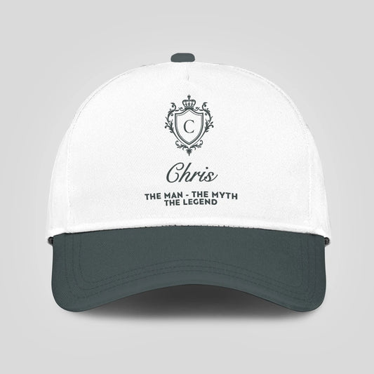 The Man The Myth The Legend Elegant Gray And White Cap CHRIS 13K1 C170PF