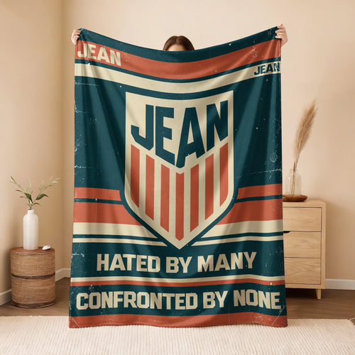 Hated By Many Confronted By None Retro Fleece Blanket JEAN 13K1 BK58