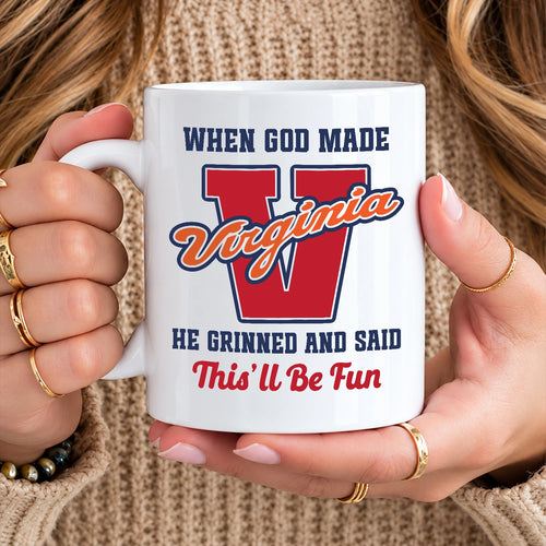 When God Made Your Name Personalized Baseball Mug VIRGINIA 13K1 MG07