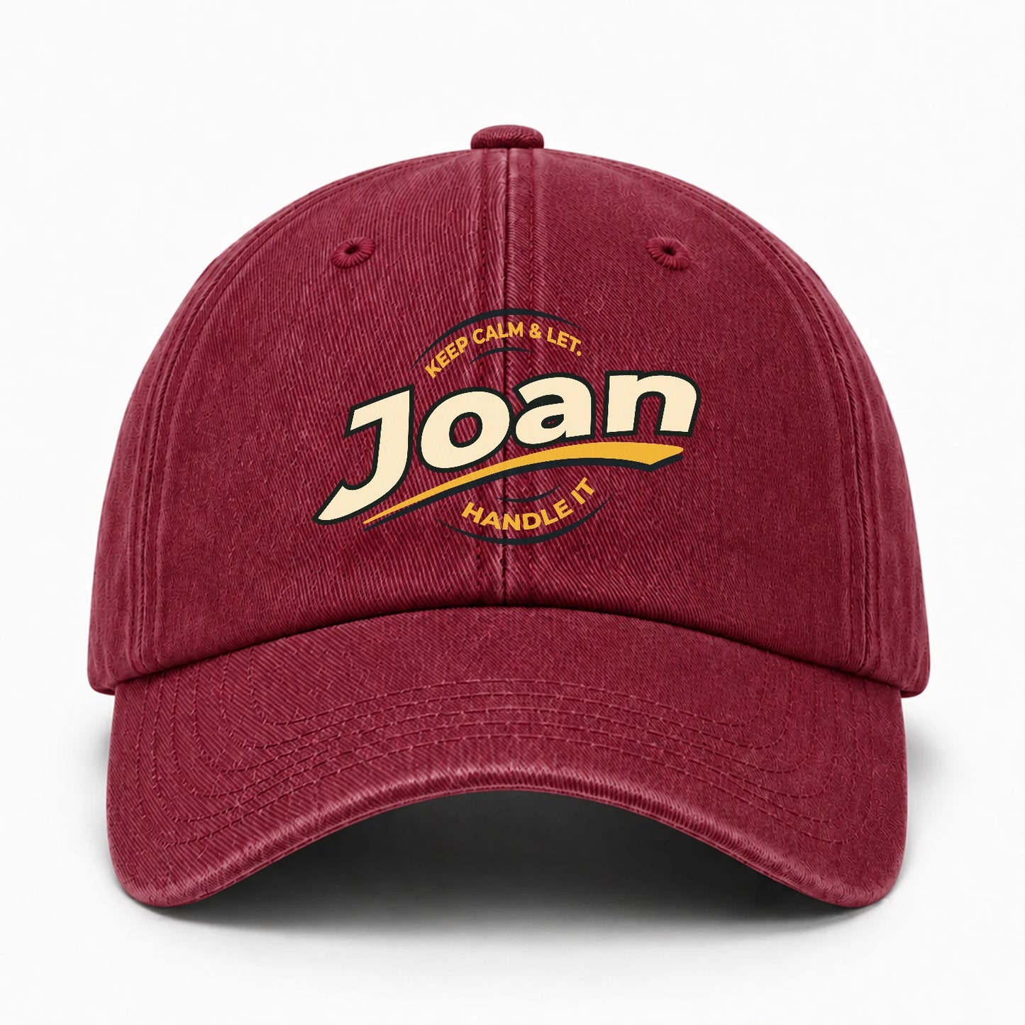 Keep Calm & Let Your Name Handle It Burgundy Washed Cap JOAN 13K1 C105PF