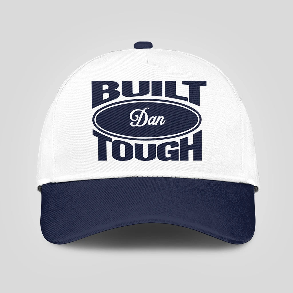 Built Your Name Tough Slogan Blue And White Cap DAN 13K1 C95PF