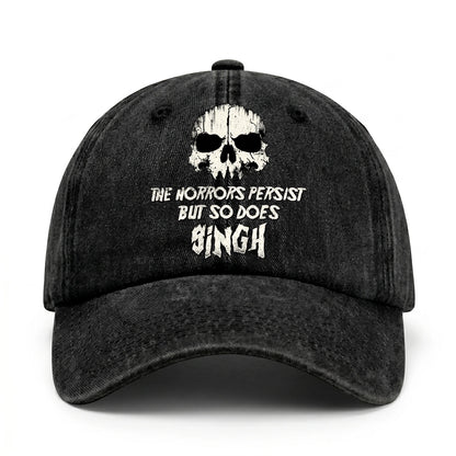 The Horrors Persist But So Does Your Name Cool Skull Washed Cap SINGH 13K1 C134PF