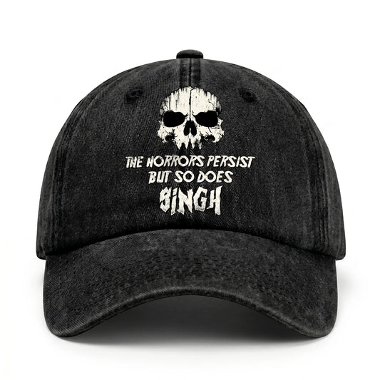 The Horrors Persist But So Does Your Name Cool Skull Washed Cap SINGH 13K1 C134PF