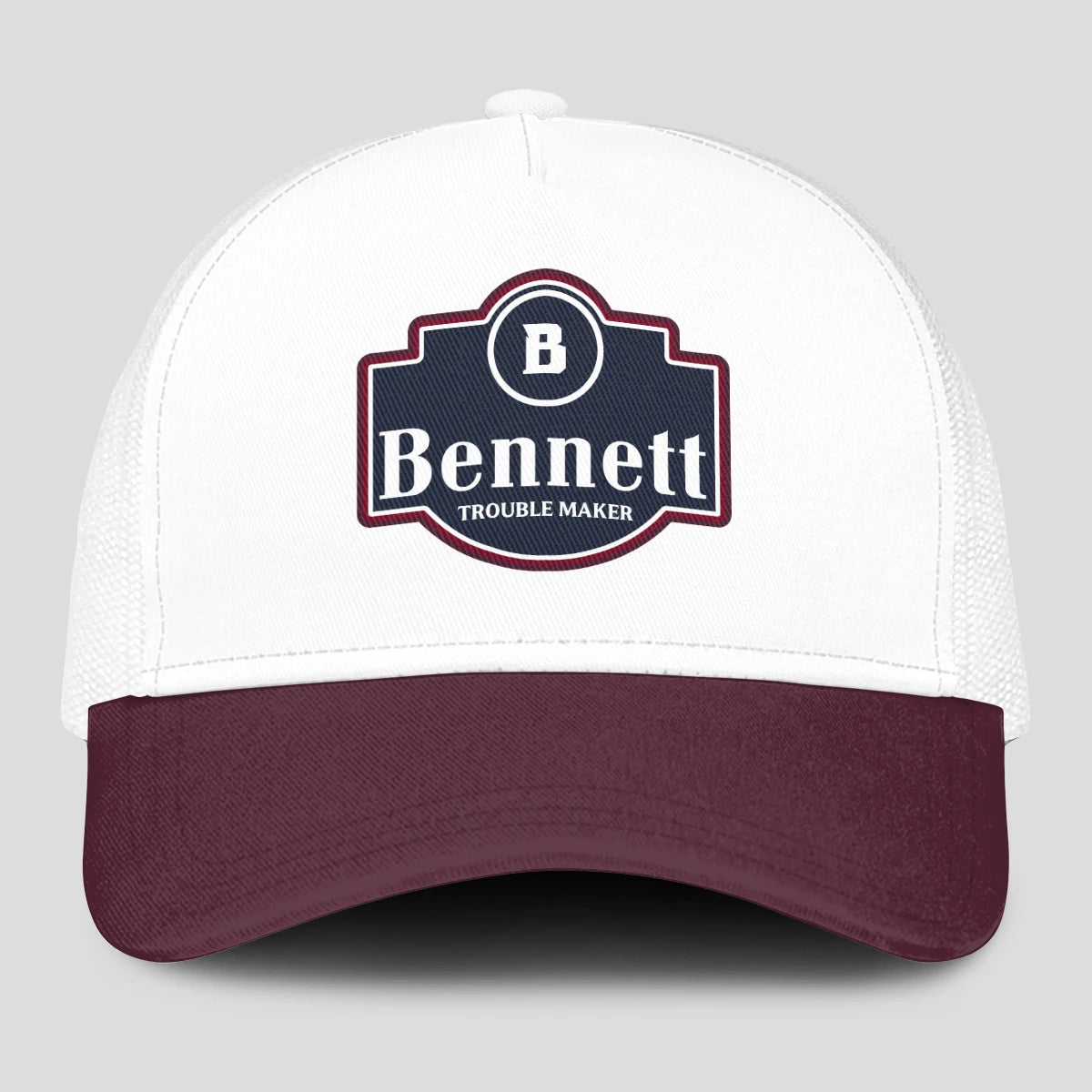 Trouble Maker Burgundy And White Funny Mesh Cap BENNETT 13K1 C201PF